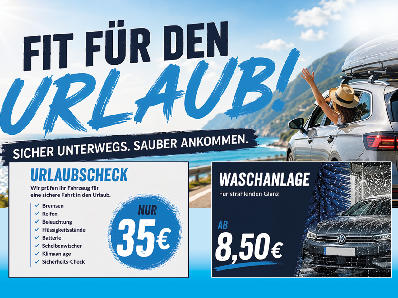 Fit für den Urlaub mit dem Auto Kofler Urlaubs-Check für 35 Euro